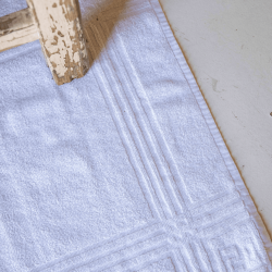 Tapis de bain blanc recyclé (lot de 2)