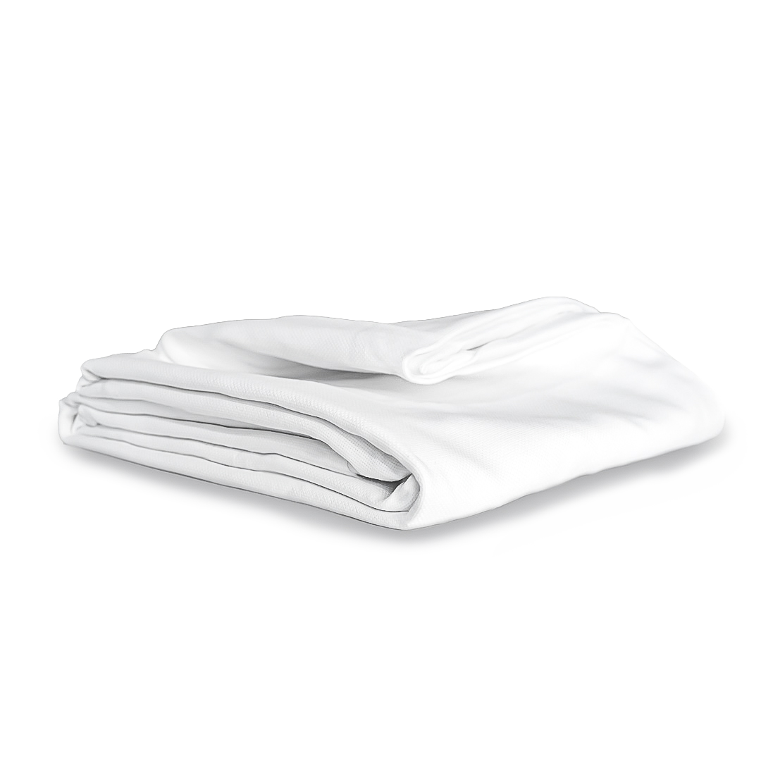 Drap housse blanc polycoton neuf lavé