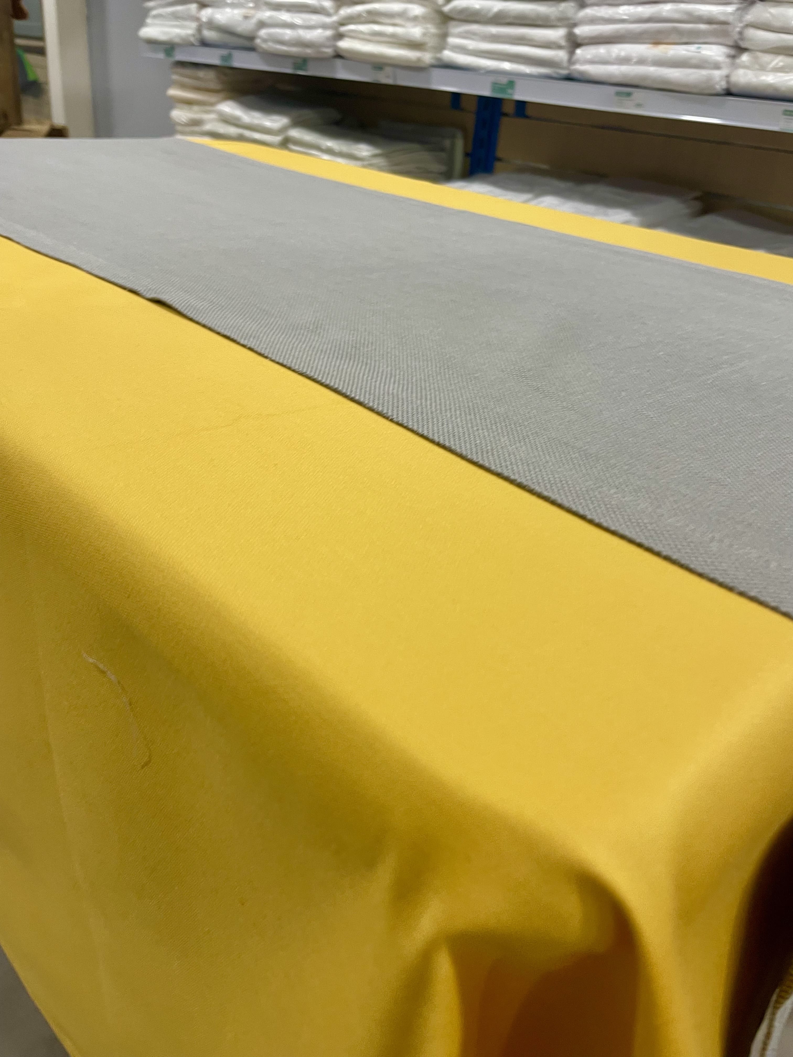 Nappe de table jaune moutarde satin 100 % coton, recyclé